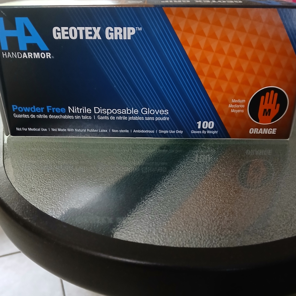 New Box Of HandArmor Geotex Grip Nitrile Gloves - Orange